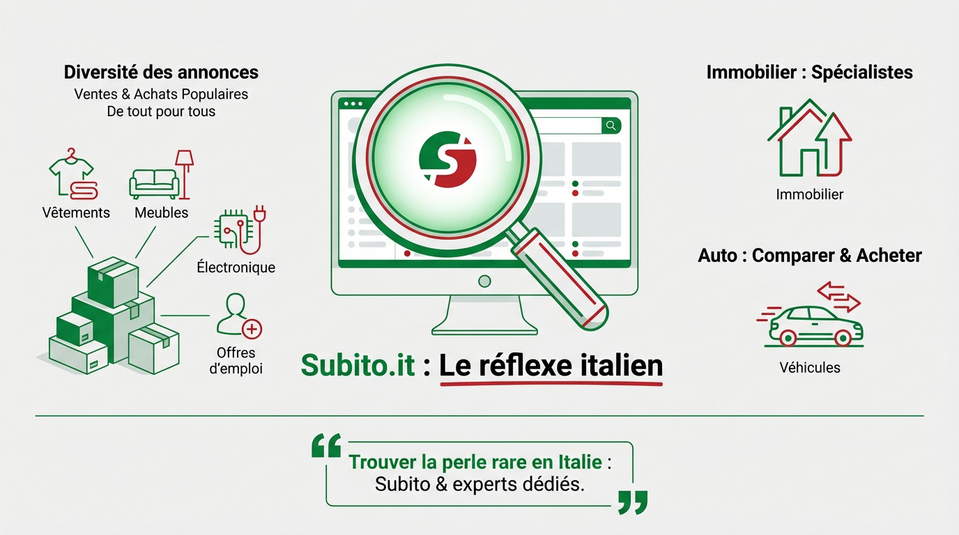 Interface du site Subito.it pour les petites annonces en Italie