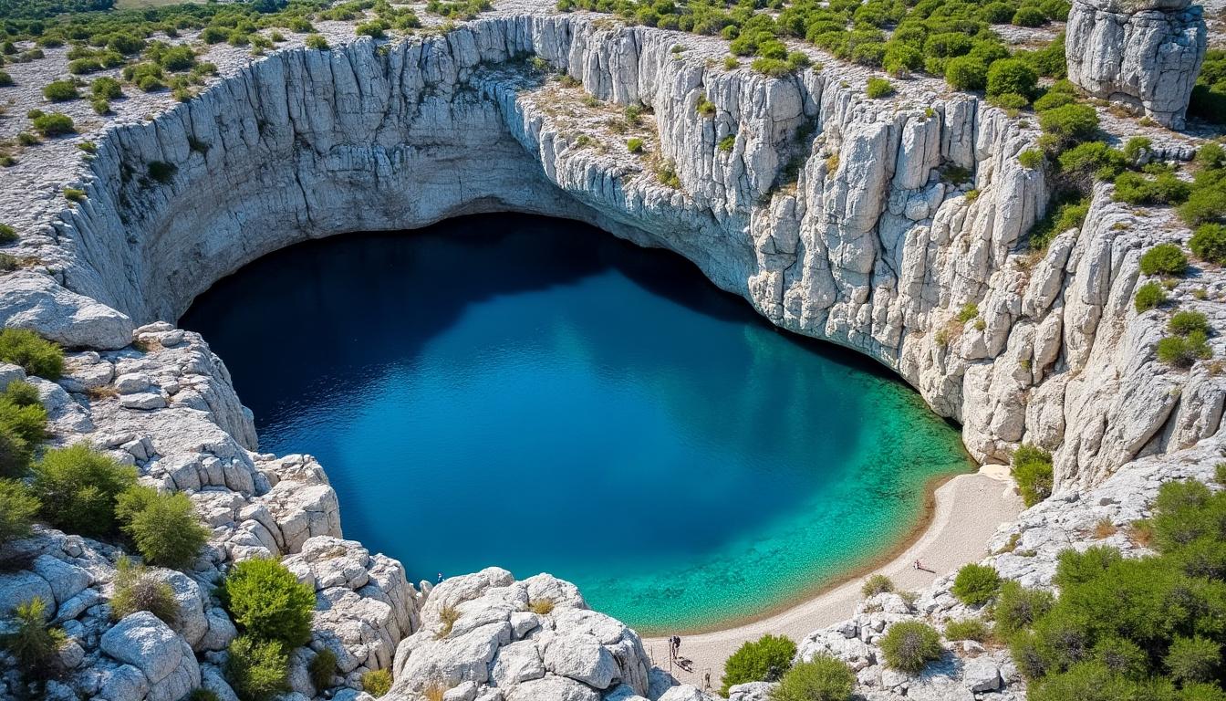 explorez le mystère naturel du trou bleu de cetina en croatie, une merveille aquatique captivante idéale pour les amoureux de la nature et les aventuriers.
