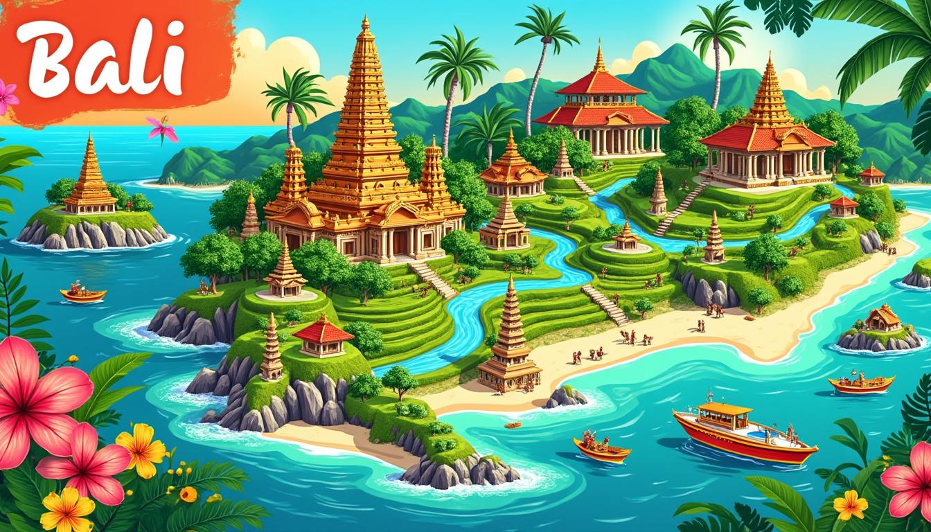 découvrez bali grâce à notre guide complet avec carte détaillée pour explorer l'île et ses trésors cachés, plages, temples et villages authentiques.