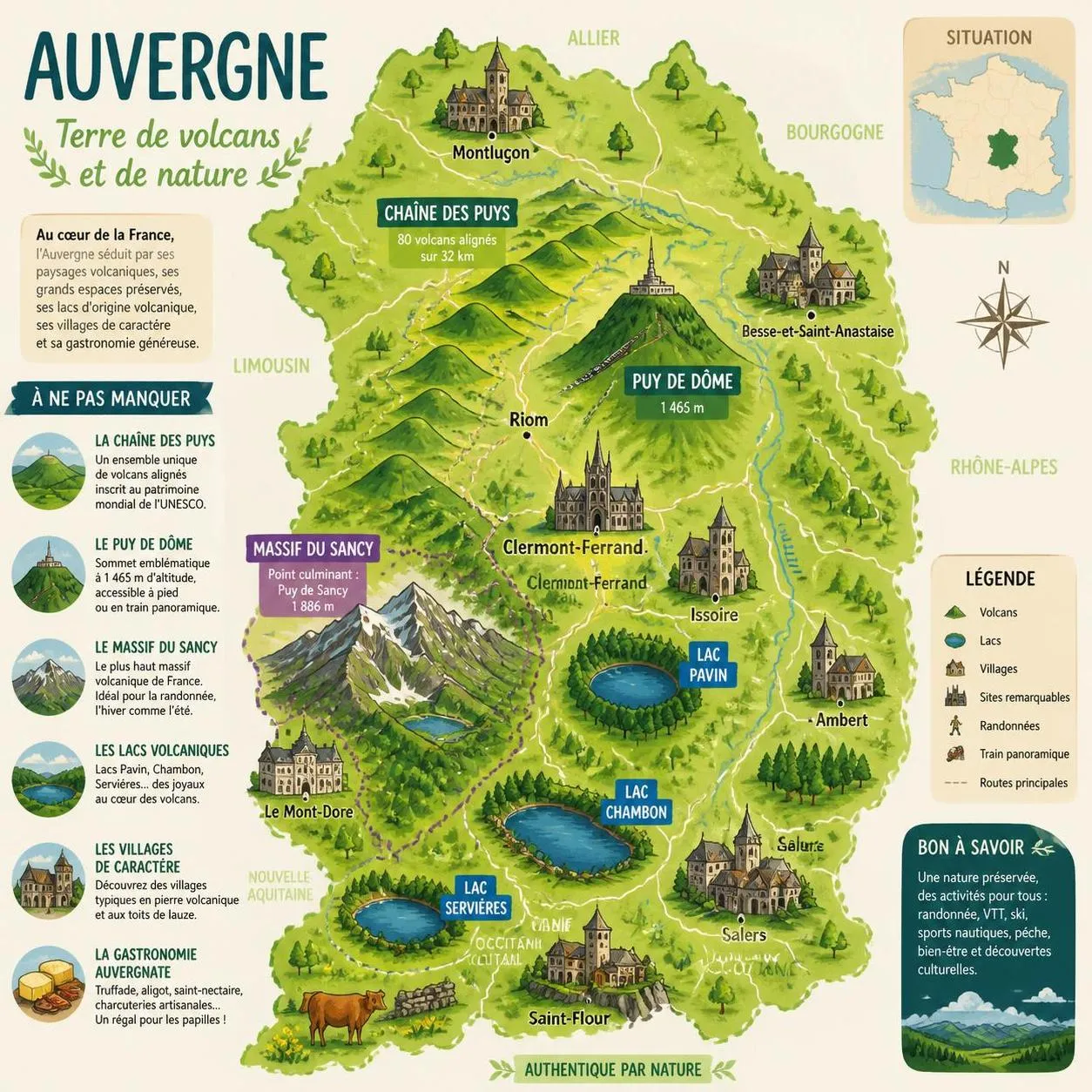 découvrez l'auvergne à travers ses volcans majestueux, ses paysages époustouflants et ses sites incontournables. un guide voyage complet pour explorer cette région unique.