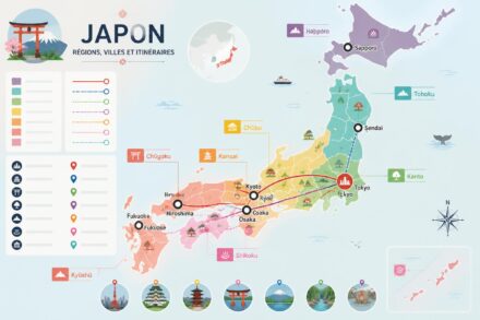 découvrez la carte du japon avec ses régions, ses villes principales et les itinéraires incontournables pour un voyage réussi.