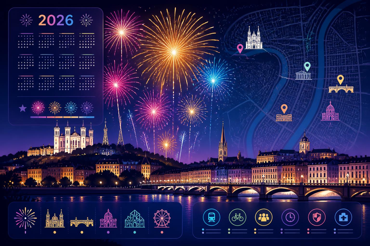 découvrez le programme complet, les dates clés et nos conseils pratiques pour profiter pleinement des feux d'artifice à lyon en 2026.