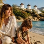découvrez l'escapade authentique de lou doillon en crète, partageant des doux moments en famille avec son fils laszlo, entre paysages idylliques et souvenirs précieux.