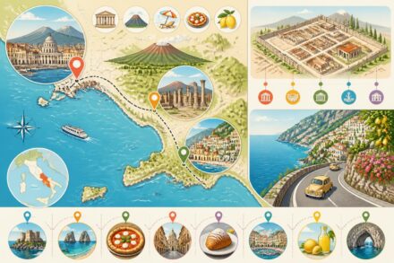 Naples : guide voyage Pompéi côte amalfitaine et incontournables découvrez naples et ses trésors : explorez pompéi, la magnifique côte amalfitaine et les sites incontournables pour un voyage inoubliable en italie.