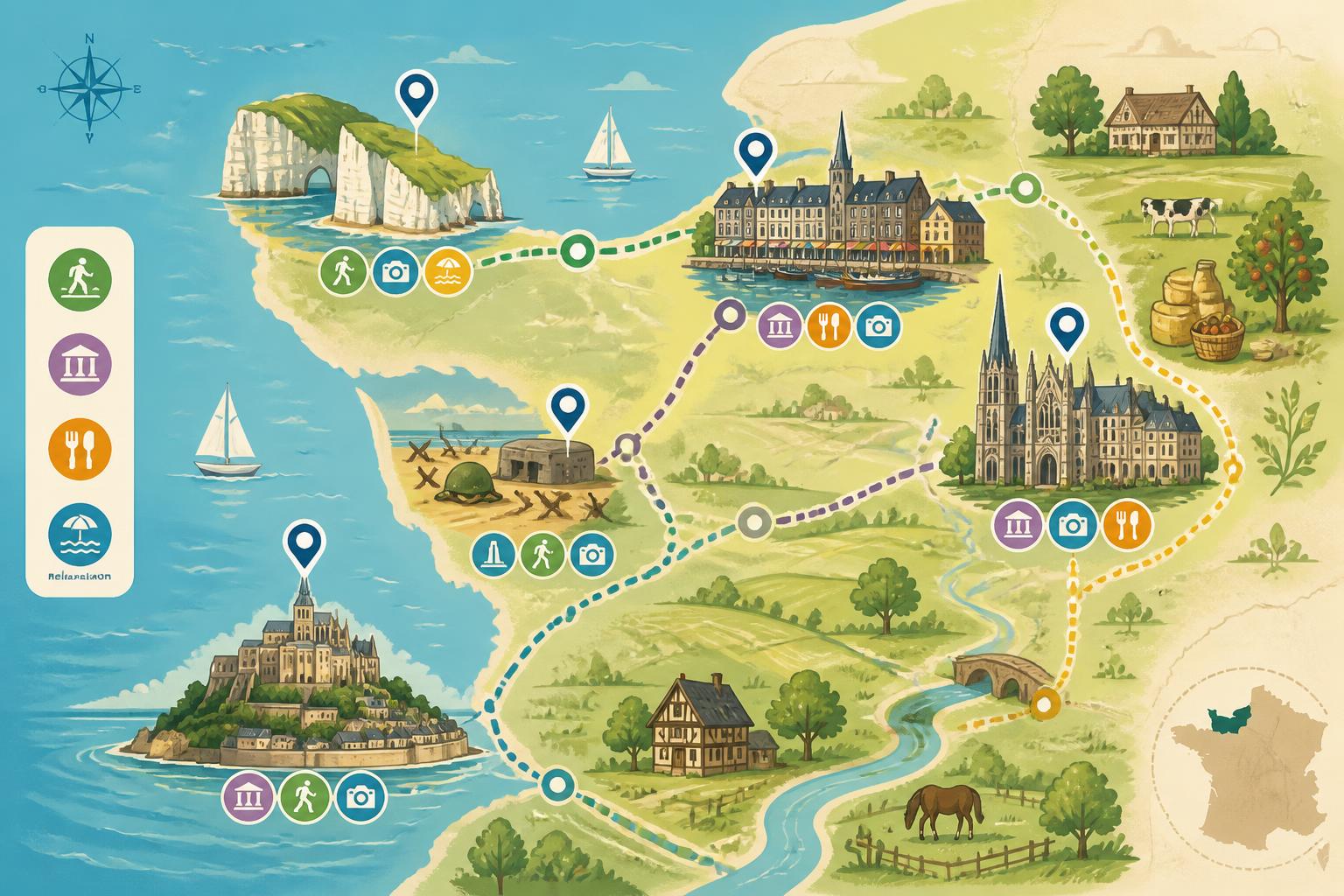 découvrez la normandie avec notre guide de voyage complet : incontournables, itinéraires détaillés et conseils pour une expérience inoubliable.
