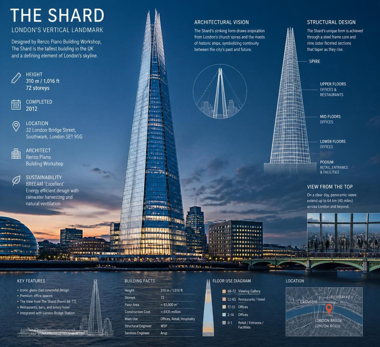 découvrez the shard, le gratte-ciel emblématique de londres, et profitez d'une visite spectaculaire avec des vues panoramiques à couper le souffle sur la capitale britannique.