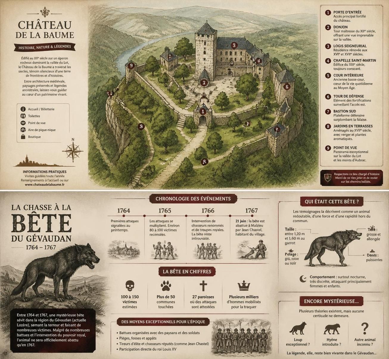 dĂ©couvrez l'histoire fascinante de la bĂȘte du gĂ©vaudan et explorez les lieux emblĂ©matiques Ă visiter en lozĂšre pour replonger dans cette lĂ©gende mystĂ©rieuse.