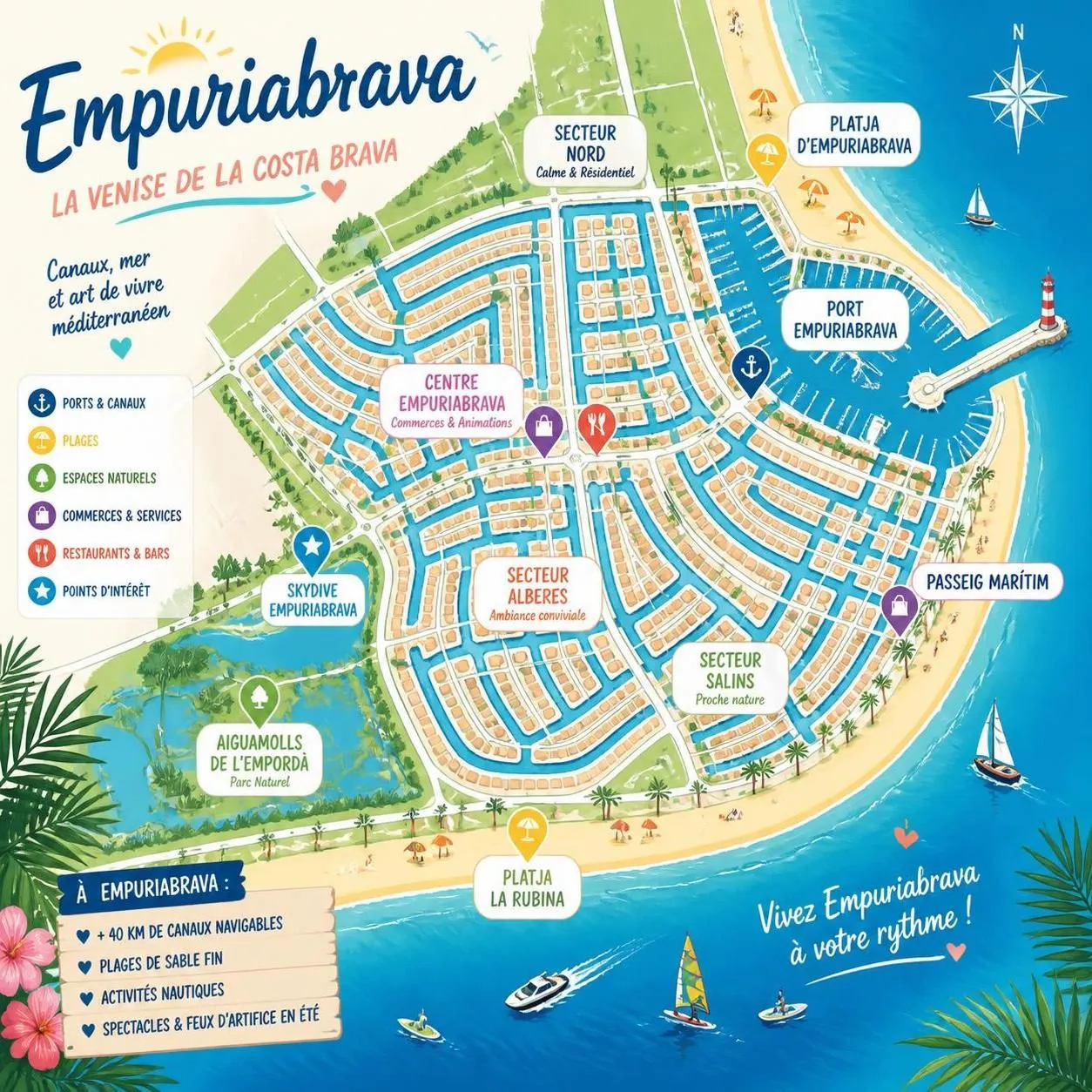 découvrez empuriabrava, la venise catalane, avec ses charmants canaux, ses plages magnifiques et ses sites incontournables pour un séjour inoubliable.