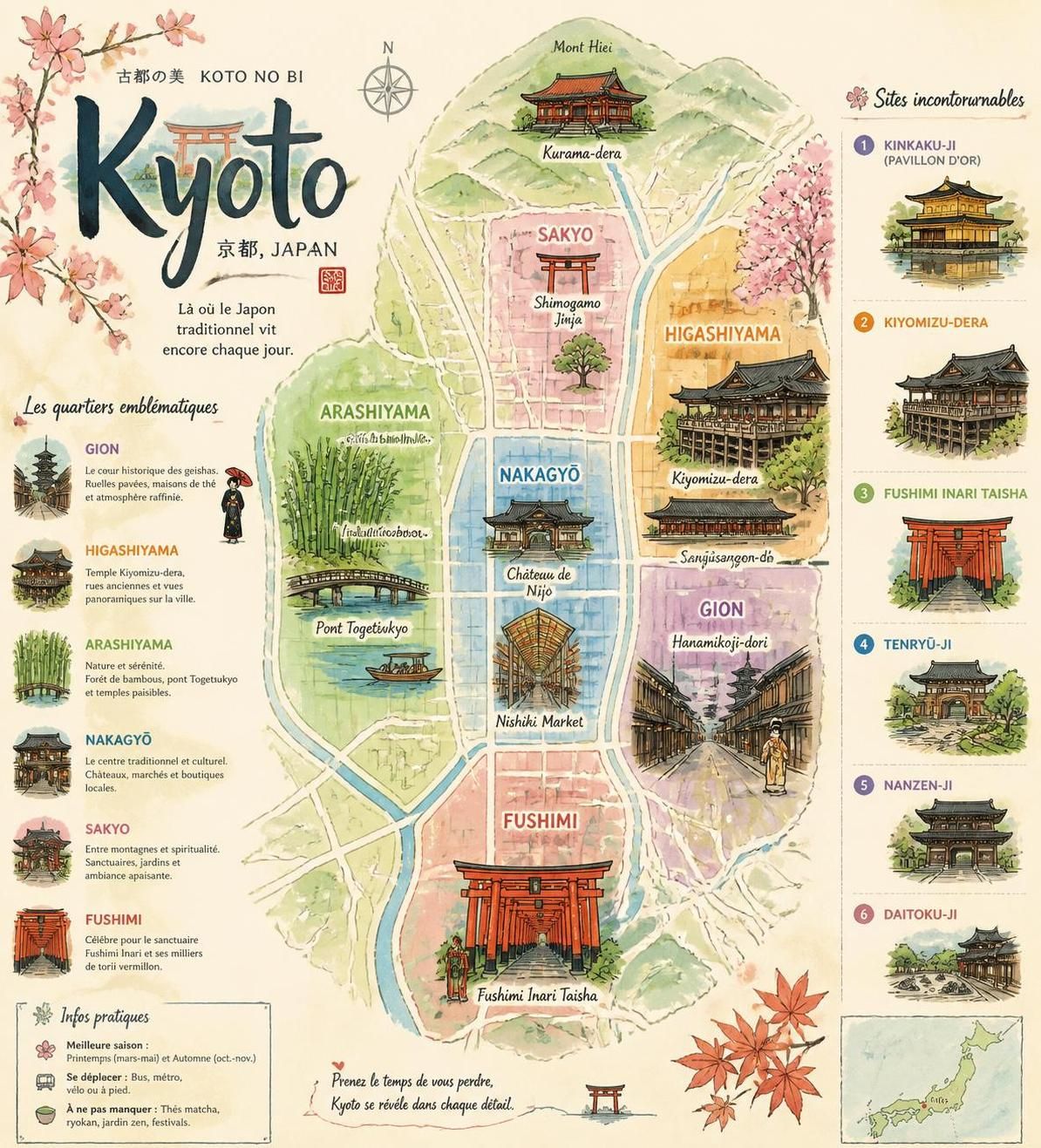 découvrez kyoto en 2026 : temples historiques, jardins magnifiques et guide de visite complet pour une expérience inoubliable au cœur de la culture japonaise.