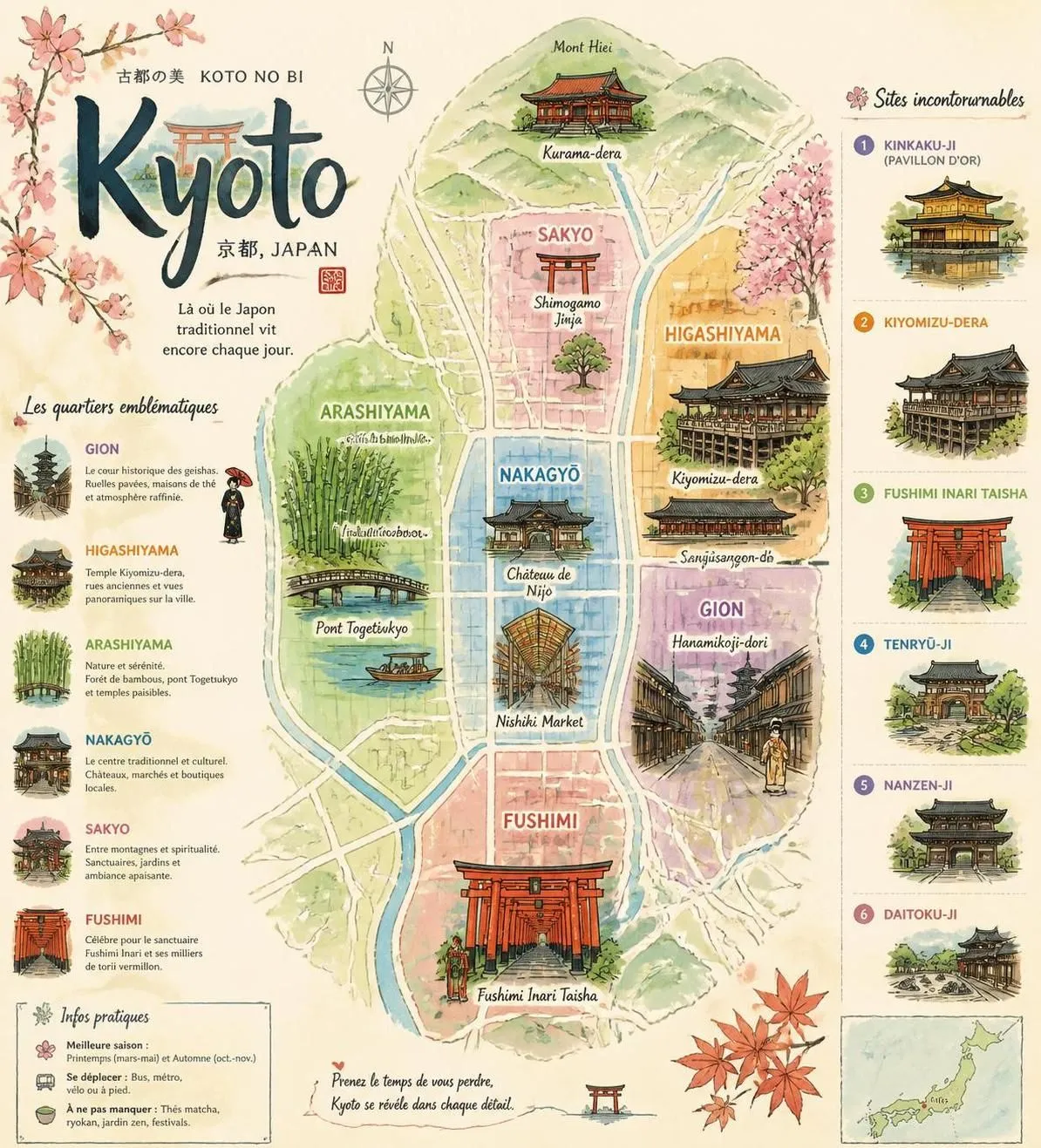 découvrez kyoto en 2026 : temples historiques, jardins magnifiques et guide de visite complet pour une expérience inoubliable au cœur de la culture japonaise.