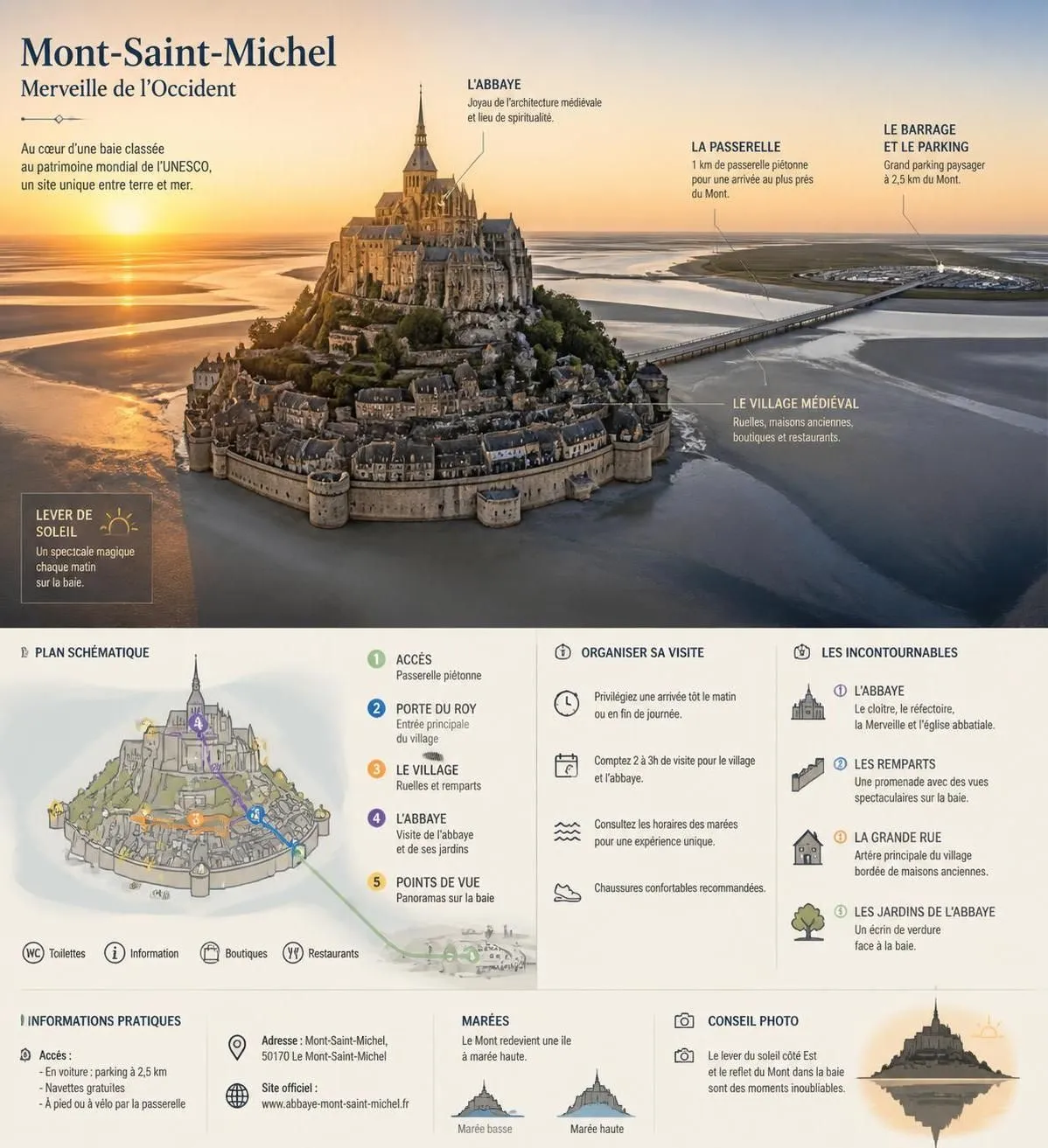 découvrez notre guide complet du mont-saint-michel pour 2026 : conseils pratiques, meilleures périodes, visites incontournables et astuces pour profiter pleinement de ce site exceptionnel.