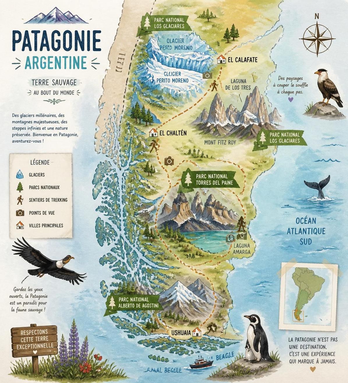 découvrez la patagonie argentine à travers un guide complet pour le trekking sur les glaciers, avec conseils pratiques et itinéraires inoubliables.