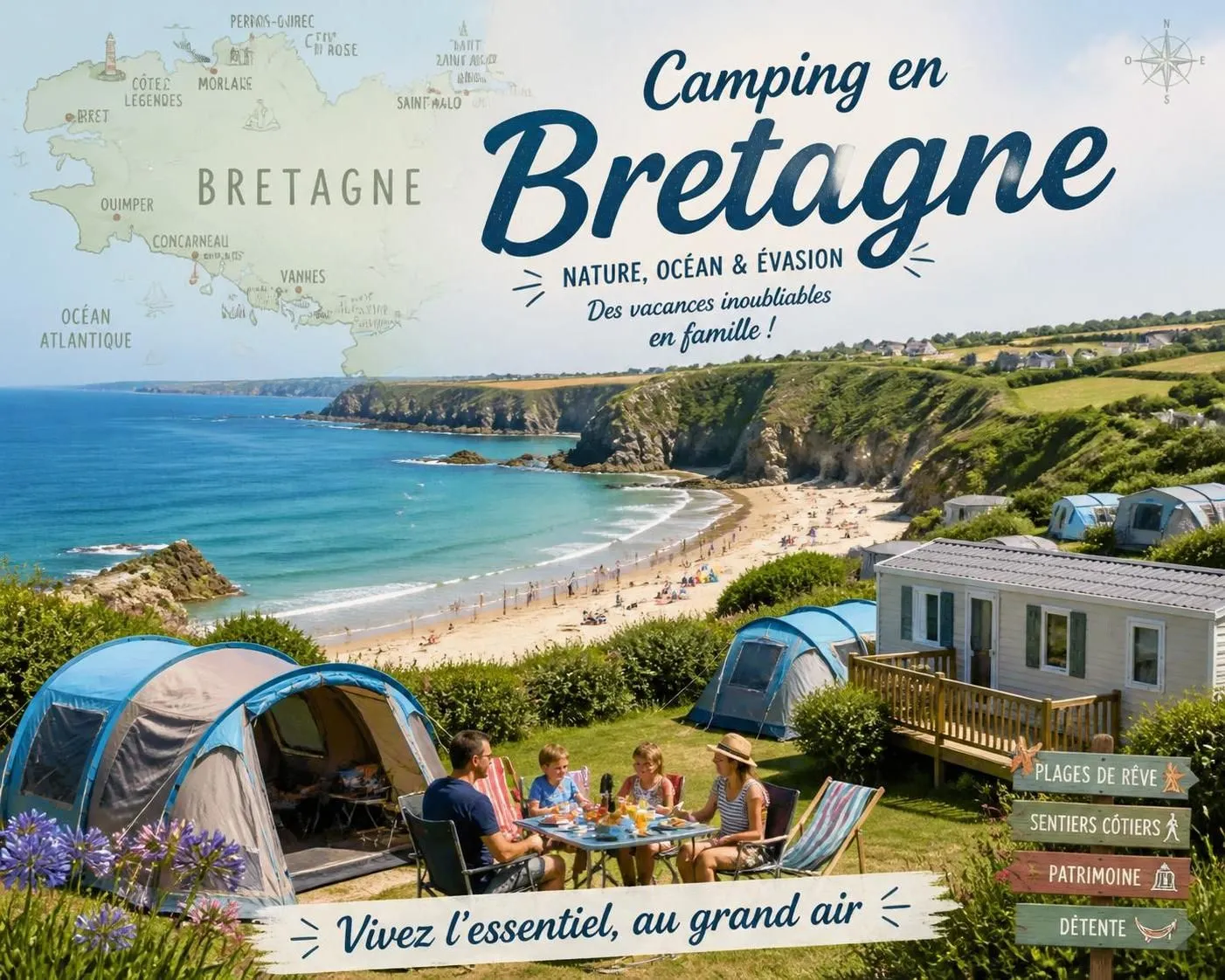découvrez les meilleurs campings en bretagne en bord de mer pour un été inoubliable. profitez du charme côtier, des plages magnifiques et d'activités adaptées à toute la famille.