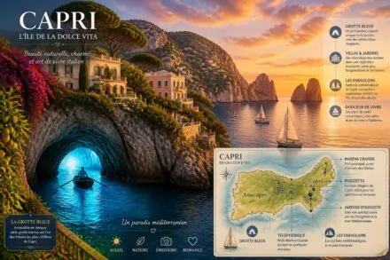 Capri : Grotte Bleue, villas et romantisme de l’île italienne découvrez capri, l'île italienne paradisiaque célèbre pour sa grotte bleue spectaculaire, ses villas luxueuses et son ambiance romantique unique.
