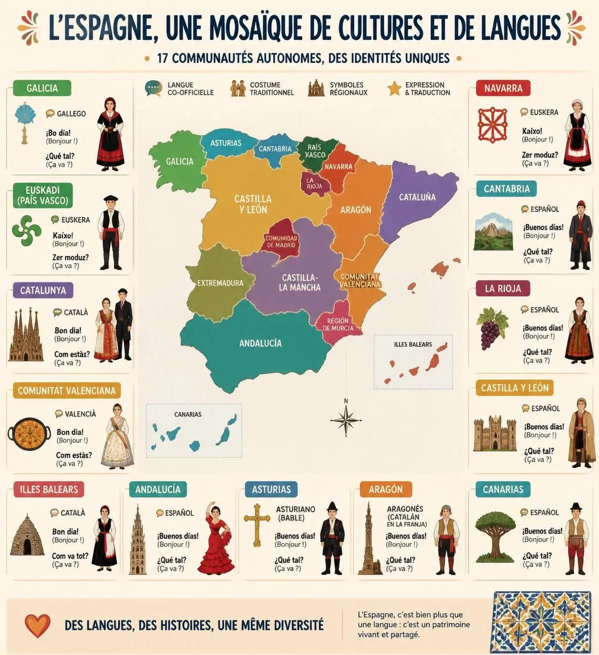découvrez une carte détaillée de l'espagne mettant en avant ses communautés autonomes, ses côtes magnifiques et les principales routes à connaître pour explorer le pays.