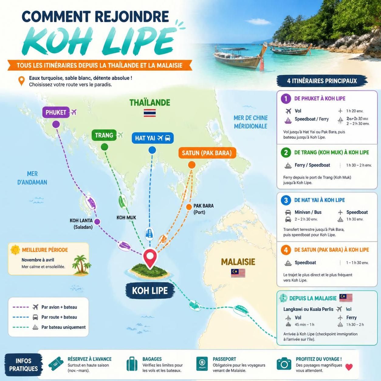 découvrez comment rejoindre koh lipe, la perle de la mer d'andaman en thaïlande, avec nos conseils pratiques pour un voyage facile et inoubliable.