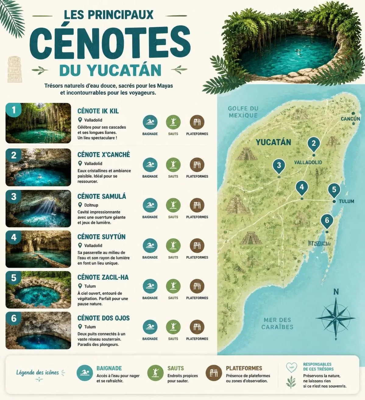 découvrez les incontournables du yucatán au mexique : explorez les ruines majestueuses de chichén itzá, profitez des plages idylliques de tulum et plongez dans les cenotes spectaculaires à ne pas manquer.