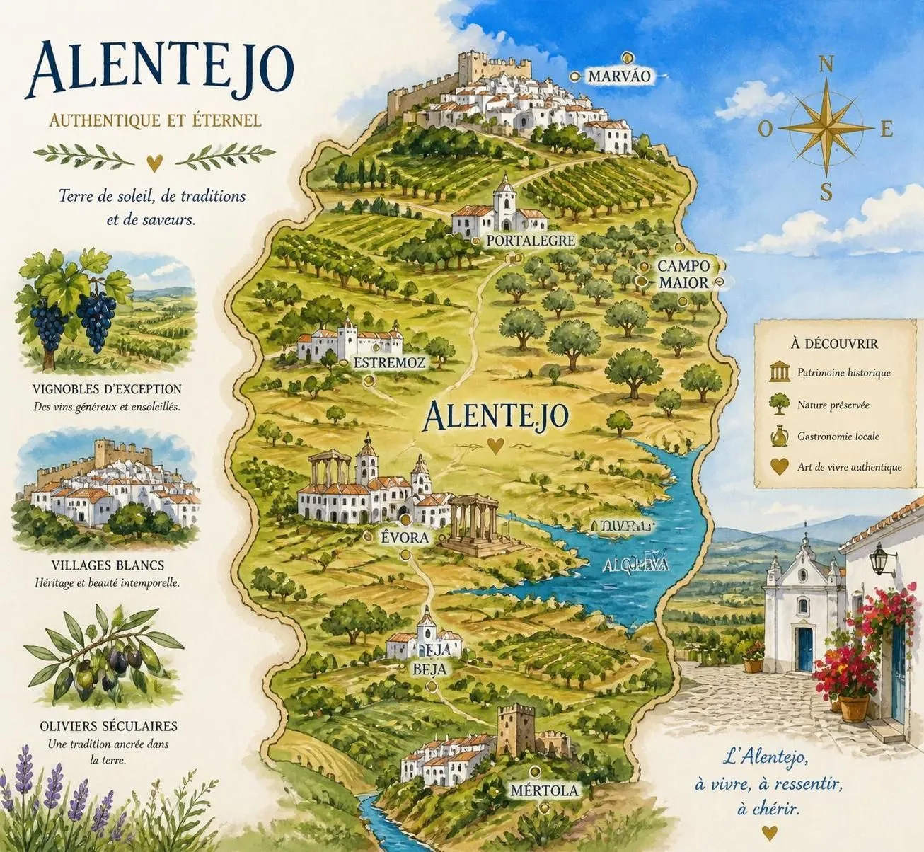 découvrez l'alentejo au portugal : un voyage unique entre vignes, oliviers et villages authentiques à l'écart des itinéraires touristiques classiques.