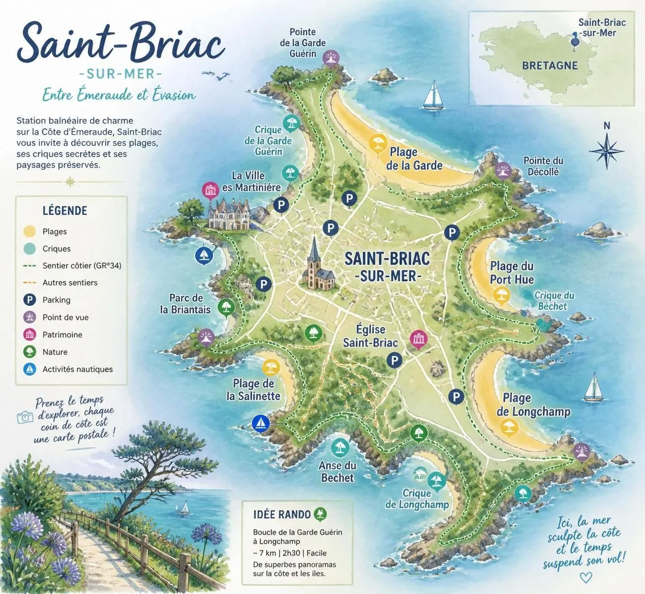 découvrez saint-briac-sur-mer, une plage bretonne confidentielle, et laissez-vous séduire par nos coups de cœur pour ce havre de paix entre terre et mer.