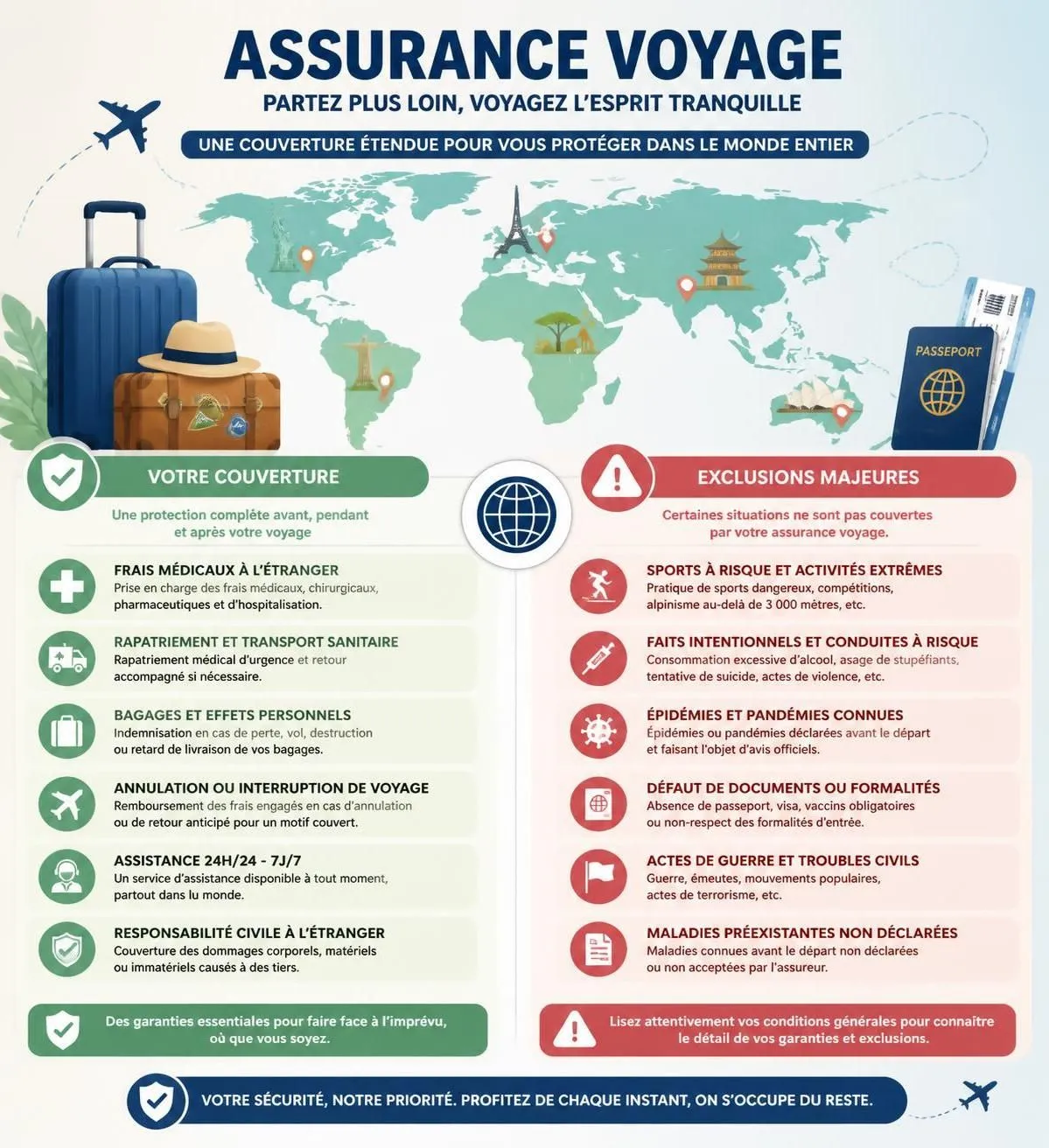 découvrez ce que couvre réellement votre assurance voyage et les clauses souvent cachées par les assureurs pour éviter les mauvaises surprises lors de vos déplacements.
