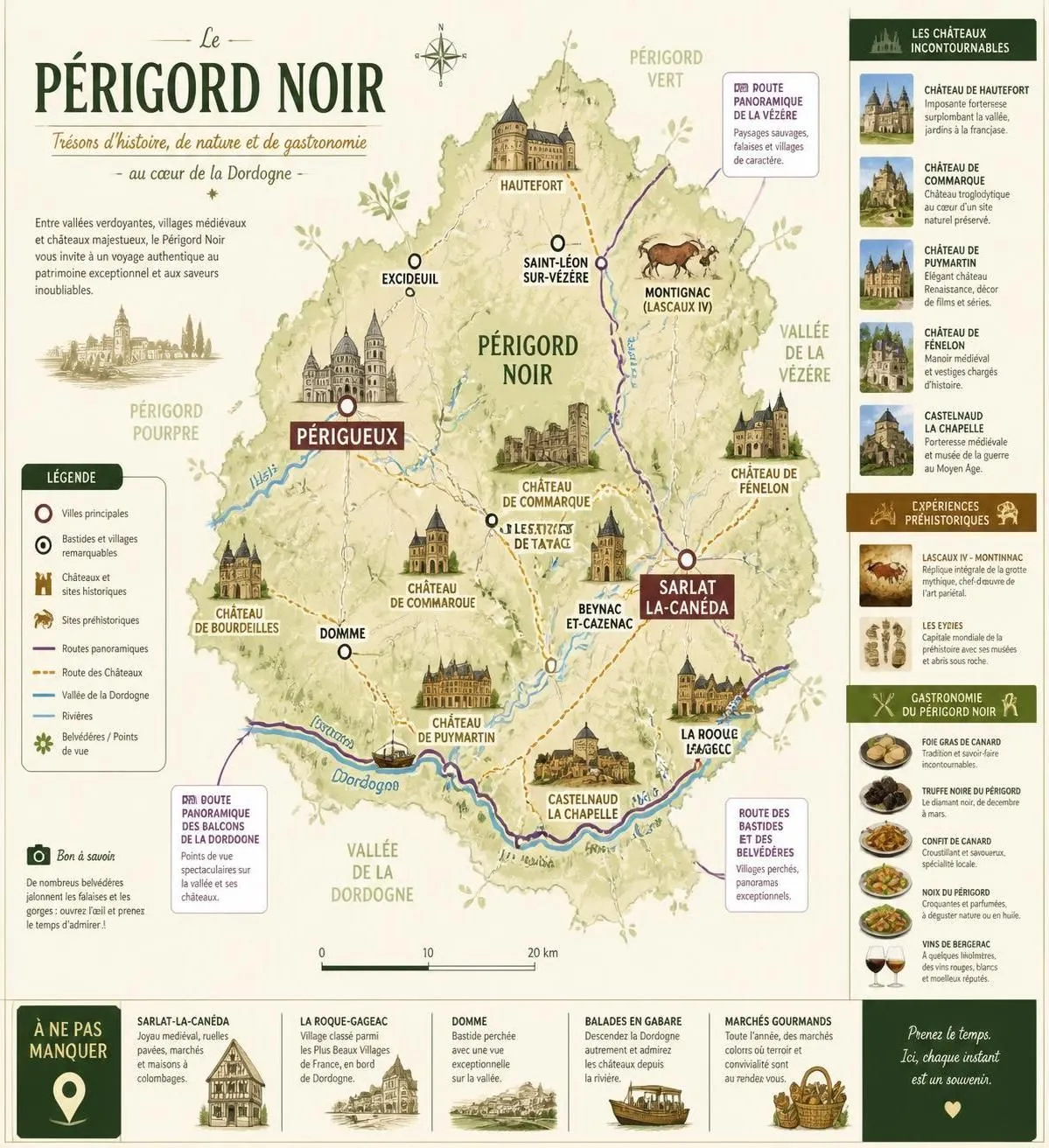 découvrez périgueux et sarlat, joyaux du périgord noir, avec leurs châteaux historiques, une gastronomie raffinée et des paysages d'automne aux teintes dorées à couper le souffle.