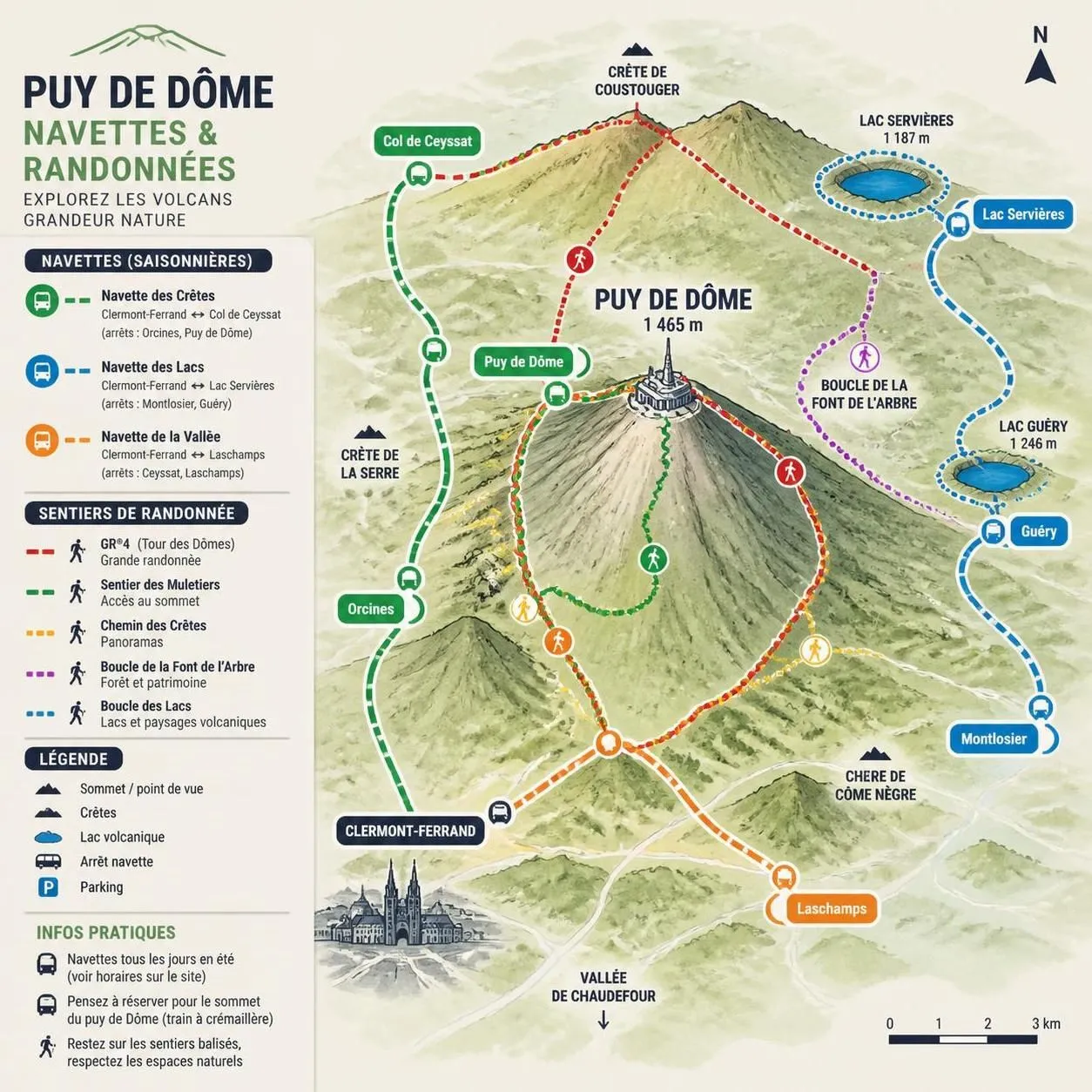 découvrez les randonnées inoubliables sur les volcans du puy de dôme en auvergne, offrant des panoramas exceptionnels au cœur de la france intérieure.