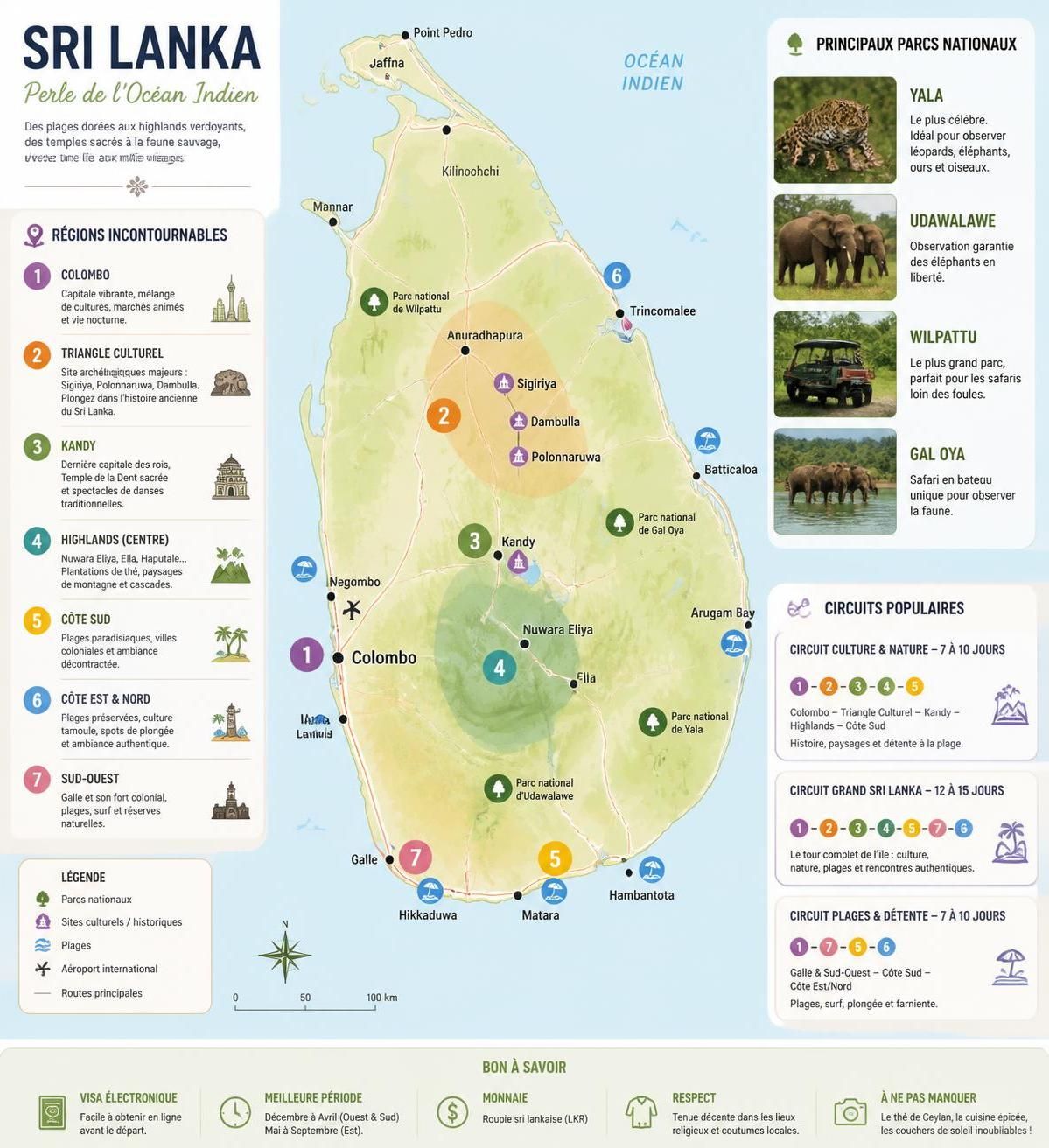 découvrez la carte détaillée du sri lanka, ses régions clés et un itinéraire complet pour préparer au mieux votre séjour sur cette île paradisiaque.
