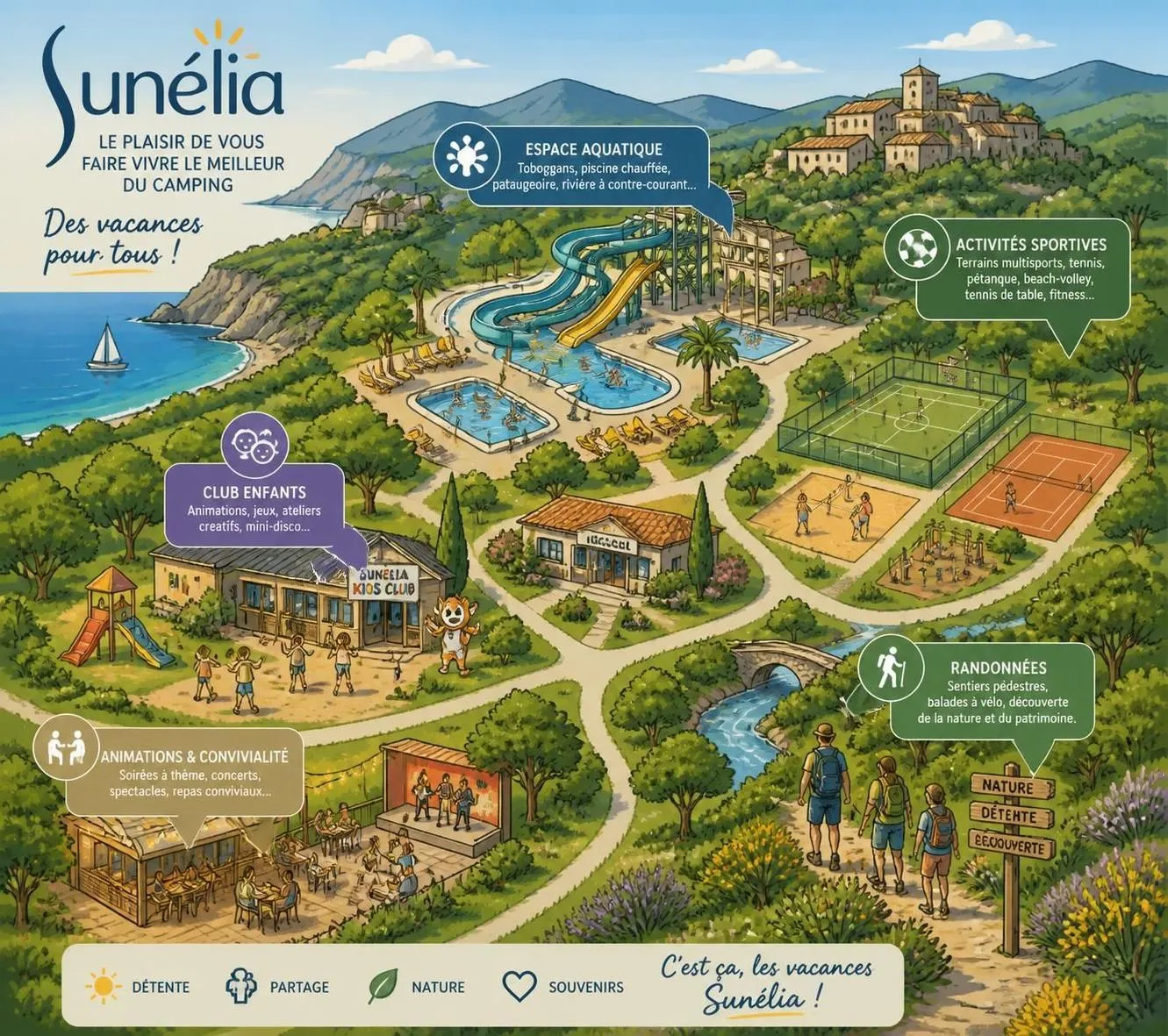 découvrez sunélia, spécialiste des campings 4 et 5 étoiles en france, offrant des vacances haut de gamme avec des équipements modernes et des activités pour toute la famille.