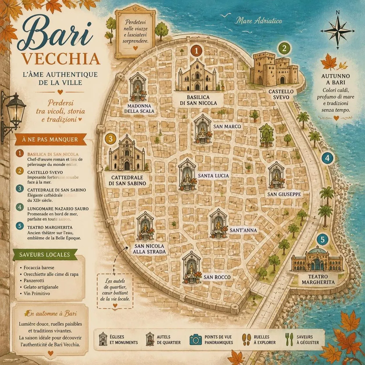 découvrez bari et sa vieille ville labyrinthique, savourez la burrata locale, et explorez pourquoi les pouilles sont une destination incontournable en automne.