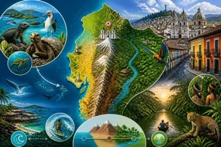 découvrez l'équateur, des îles galápagos sauvages à la vieille ville coloniale de quito, en explorant les contrastes uniques d'un pays situé entre l'océan pacifique et l'océan atlantique.