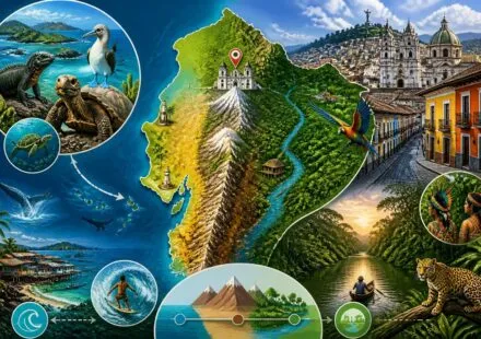 découvrez l'équateur, des îles galápagos sauvages à la vieille ville coloniale de quito, en explorant les contrastes uniques d'un pays situé entre l'océan pacifique et l'océan atlantique.