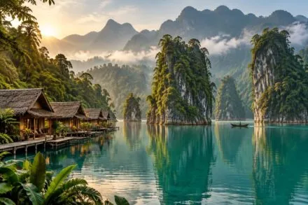 explorez khao sok, ses lacs cachés, ses bungalows flottants et sa forêt primaire préservée, loin des itinéraires touristiques habituels.