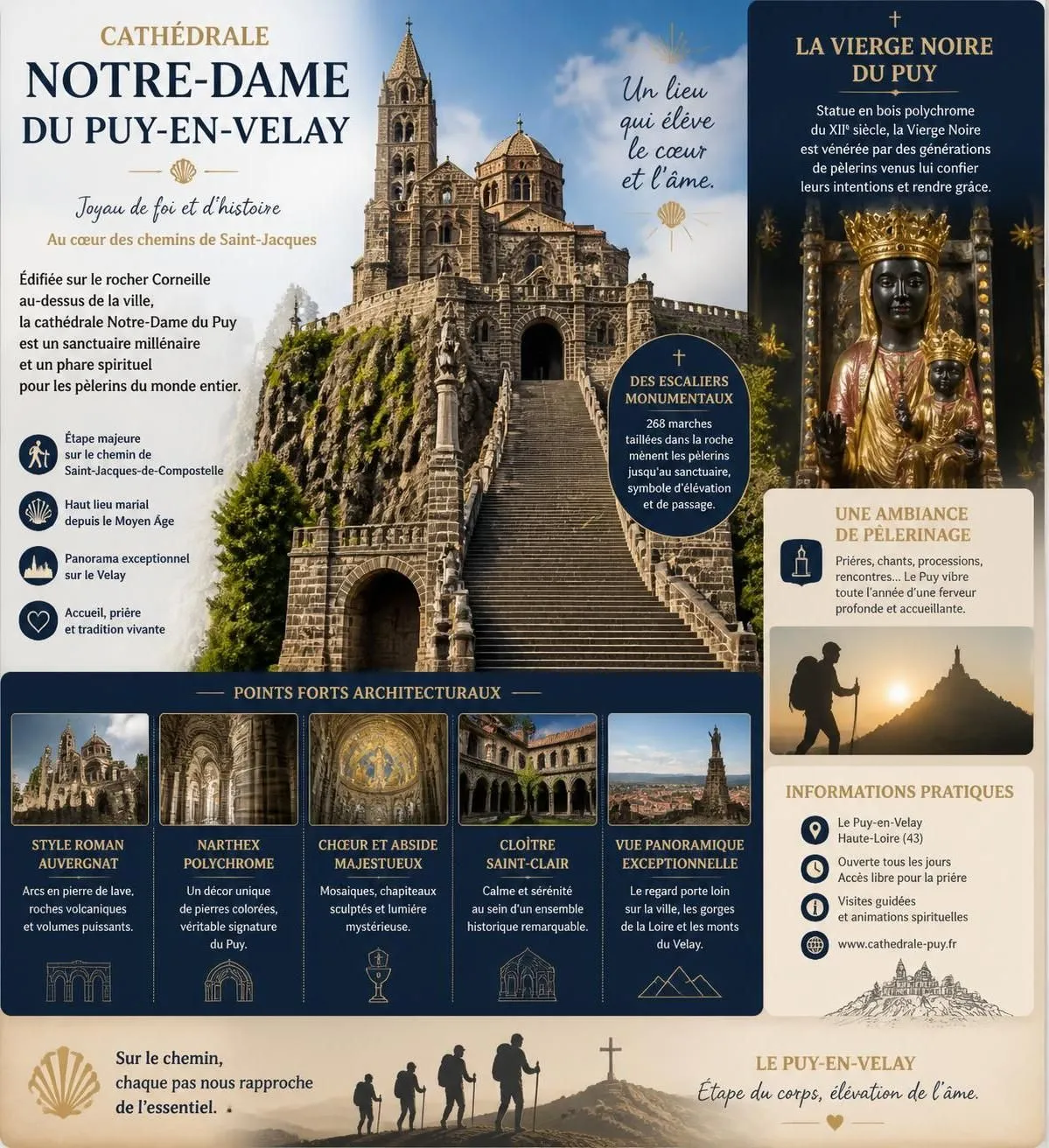 découvrez le puy-en-velay, son impressionnante cathédrale notre-dame, les étapes du célèbre chemin de compostelle et les sites incontournables à explorer en haute-loire.