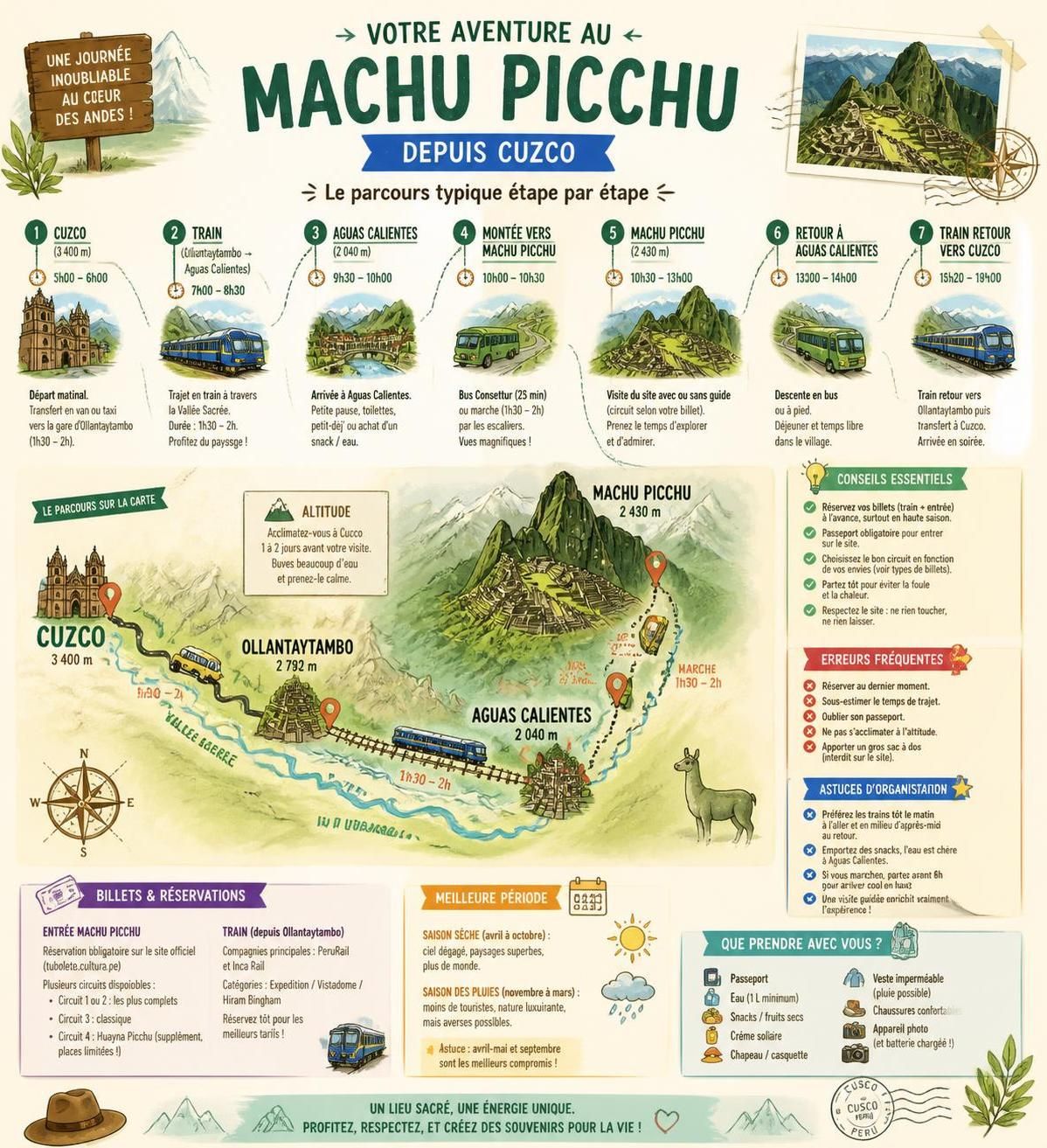 découvrez comment organiser votre ascension au machu picchu au cœur des andes et apprenez à éviter les erreurs courantes des primo-visiteurs pour une aventure réussie.