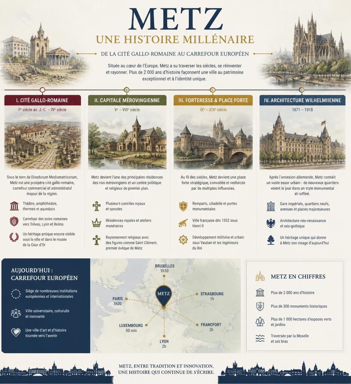 découvrez metz à travers ses incontournables : le centre pompidou-metz, la cathédrale saint-étienne et les trésors culturels et historiques de la lorraine.