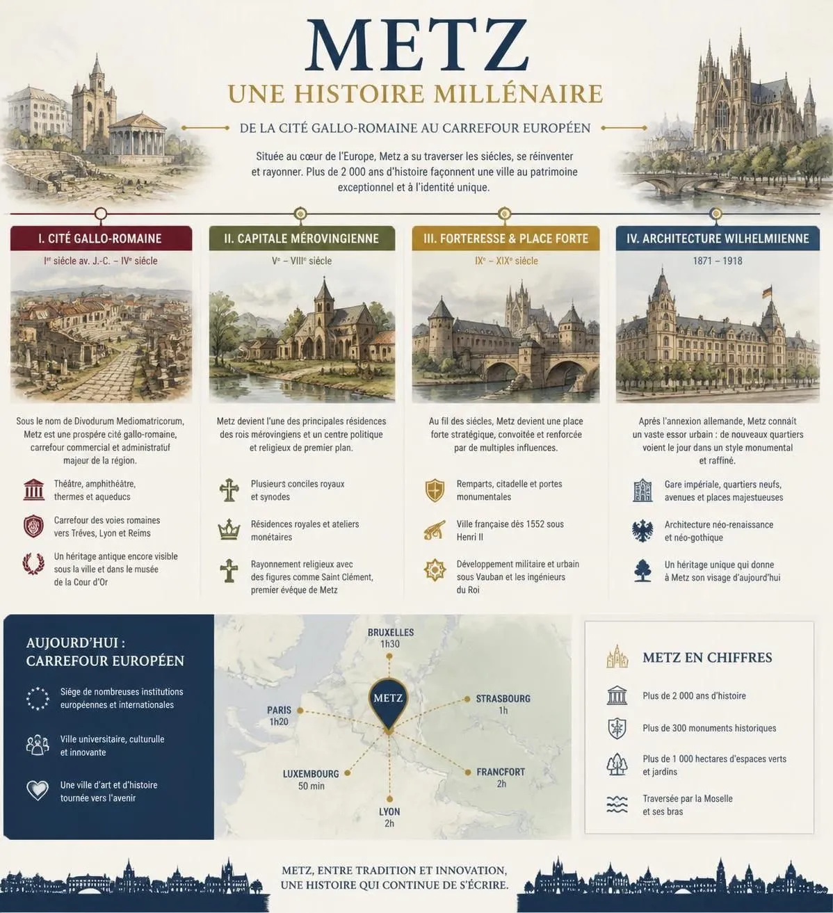 découvrez metz à travers ses incontournables : le centre pompidou-metz, la cathédrale saint-étienne et les trésors culturels et historiques de la lorraine.