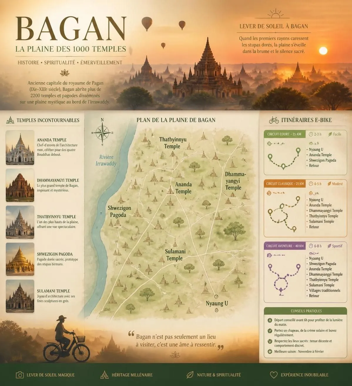 découvrez myanmar : explorez bagan, le lac inle et les conseils essentiels pour préparer votre voyage en birmanie en toute sérénité.