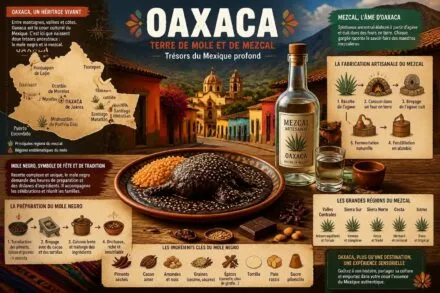 découvrez oaxaca, terre de saveurs authentiques avec son mole noir unique, son mezcal artisanal renommé et les trésors culturels du mexique profond.