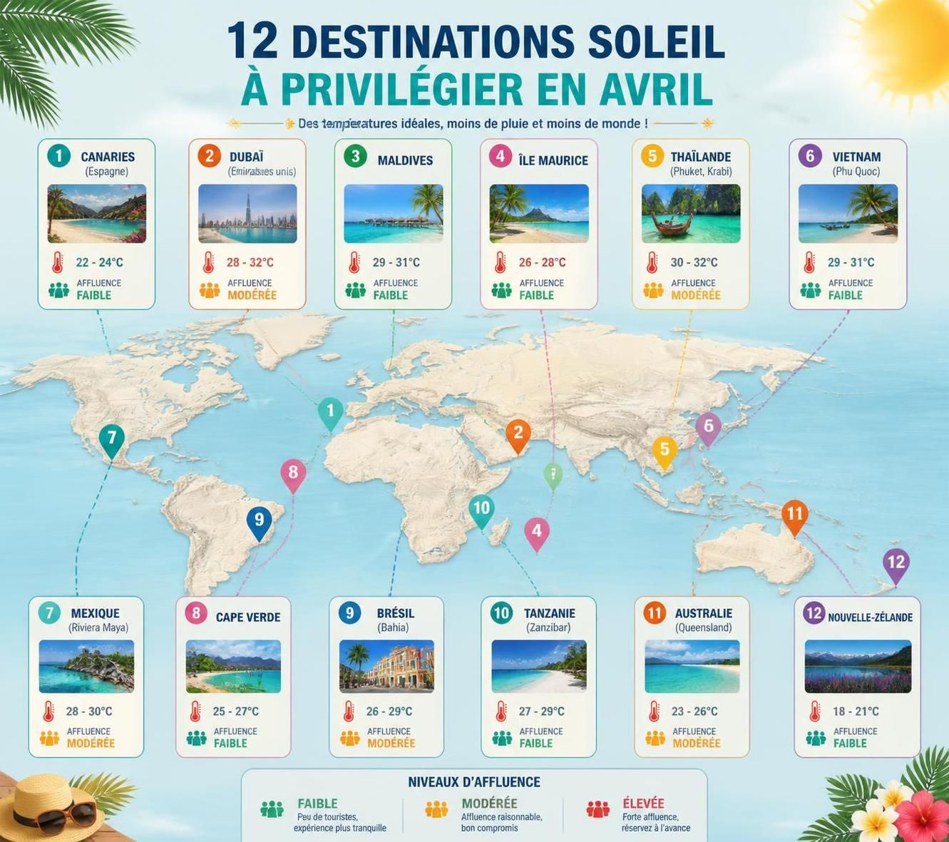 découvrez 12 destinations ensoleillées idéales pour partir en avril et profiter pleinement de vos vacances de printemps.