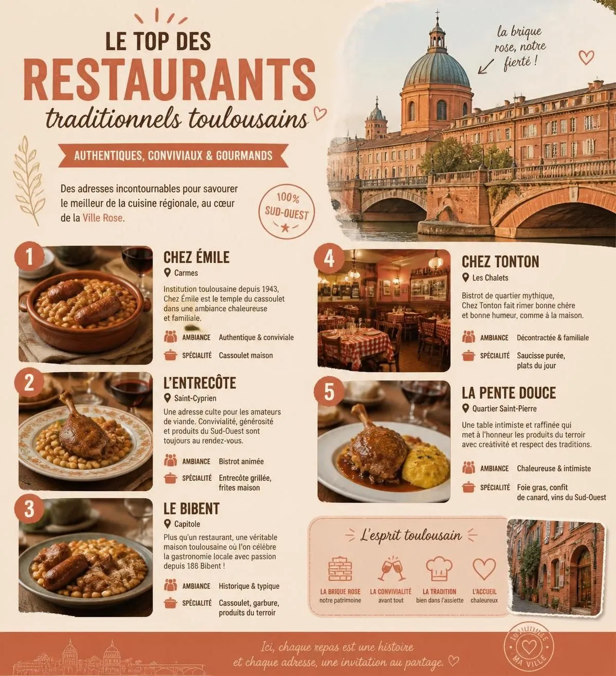 découvrez les meilleurs restaurants à toulouse, les adresses incontournables de la ville rose pour savourer une cuisine authentique et gourmande.