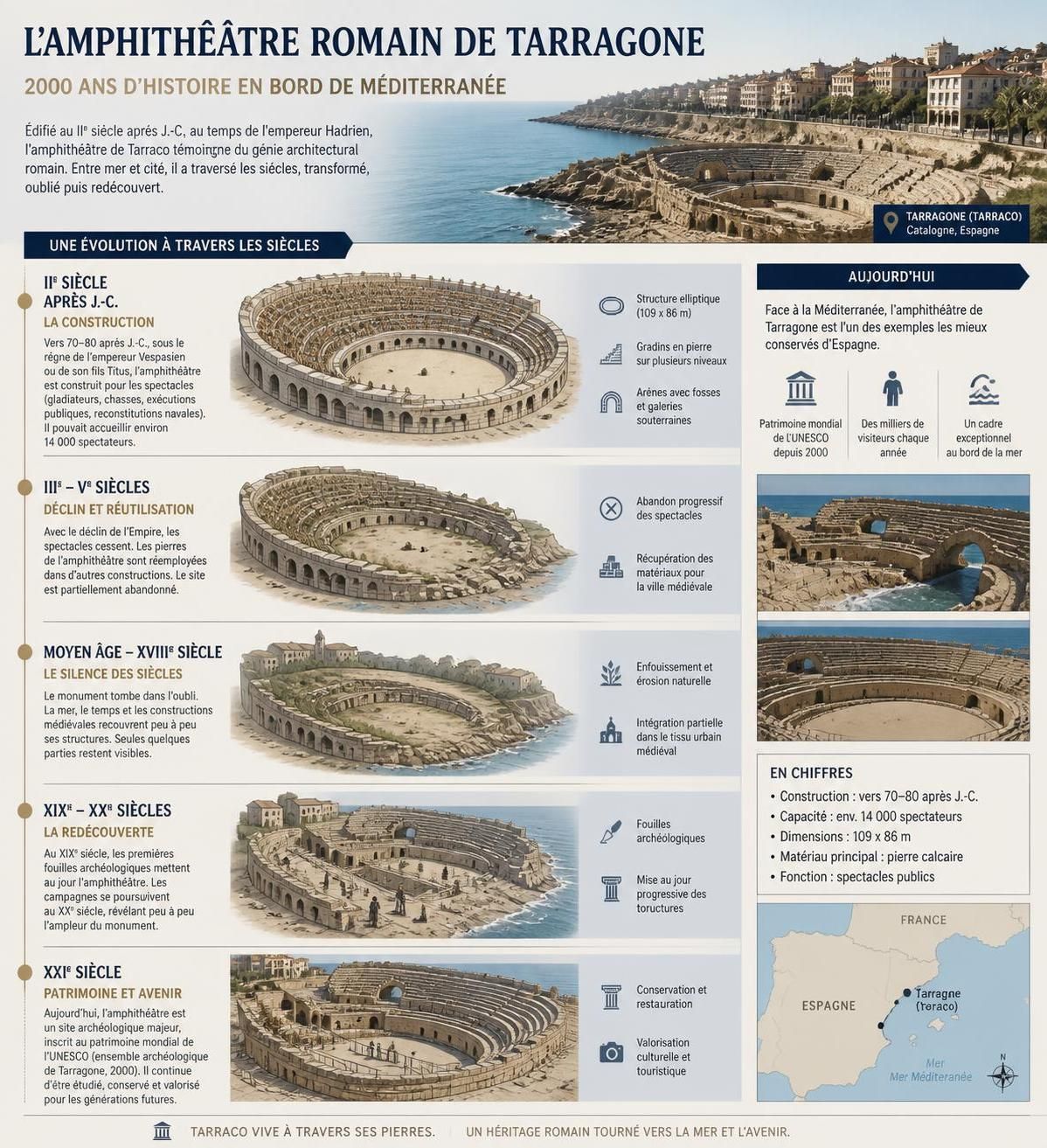 découvrez tarragone, son amphithéâtre romain impressionnant et la richesse de la catalogne antique, à seulement deux heures de barcelone. un voyage entre histoire et patrimoine unique.