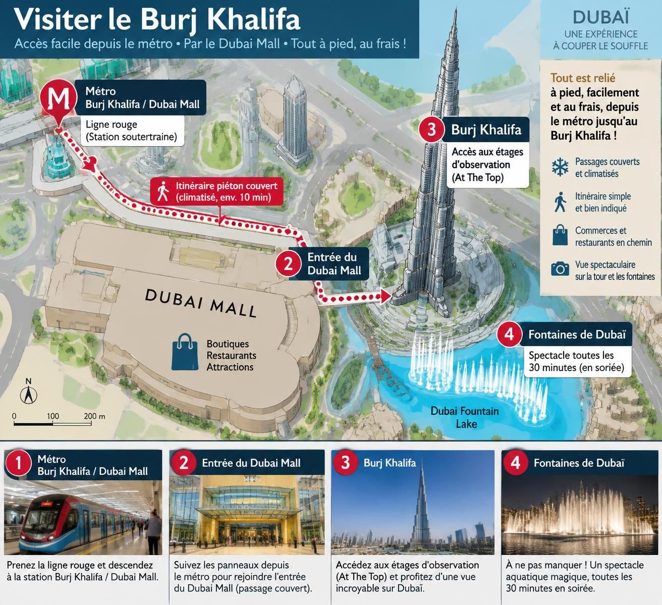 découvrez le burj khalifa : billets, horaires de visite et vues panoramiques à 360° depuis le sommet du plus haut gratte-ciel du monde.