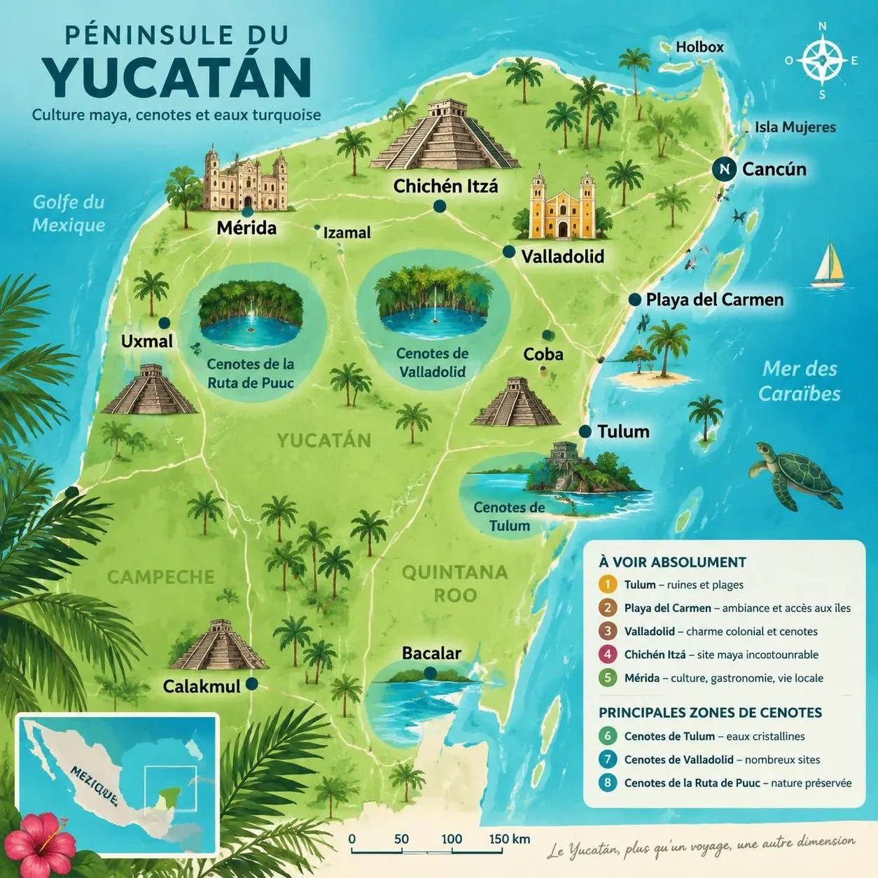découvrez les plus beaux cenotes du yucatán, comment y accéder et où les intégrer à votre road trip au mexique pour une baignade inoubliable.