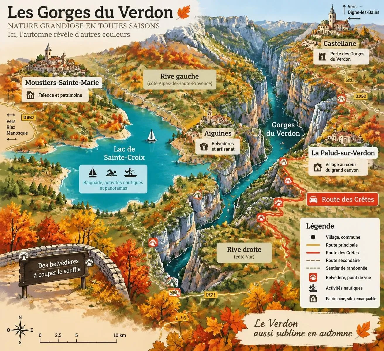 découvrez les gorges du verdon en automne : randonnées, lac turquoise et villages perchés dans une ambiance paisible, loin de la foule.