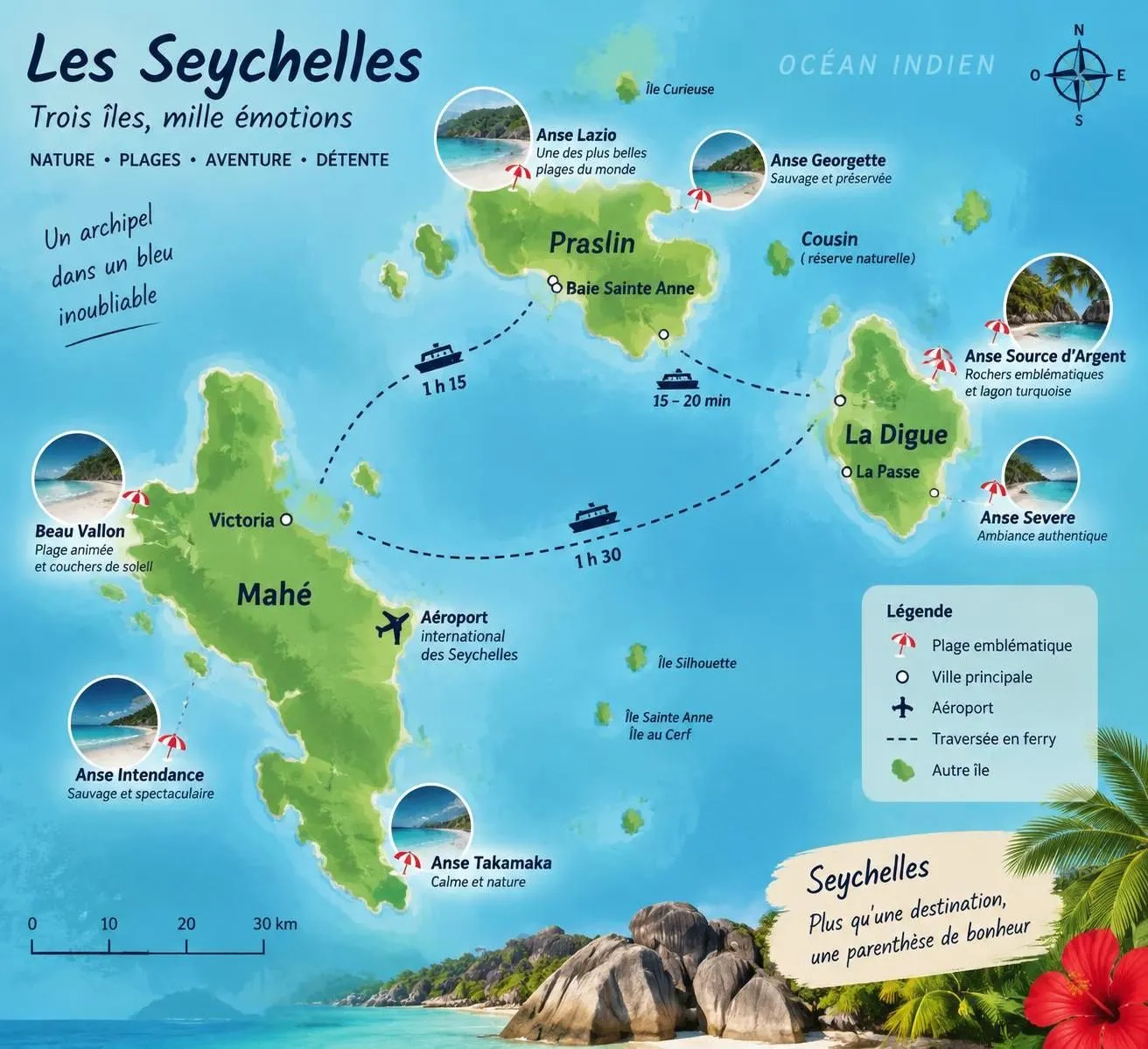 découvrez les seychelles avec notre guide de séjour : plages, nature et incontournables à visiter à mahé, praslin et la digue.