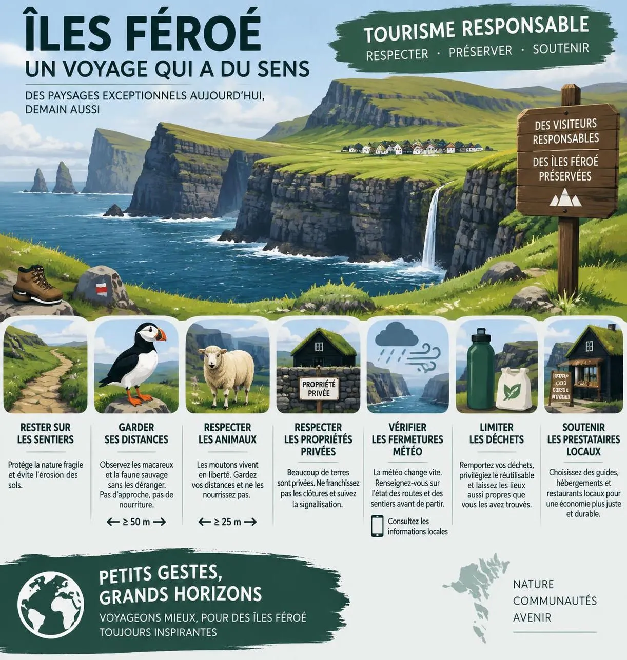 explorez les îles féroé : fjords émeraude, villages accrochés aux falaises et paysages sauvages au cœur de l’atlantique nord, entre écosse et islande.