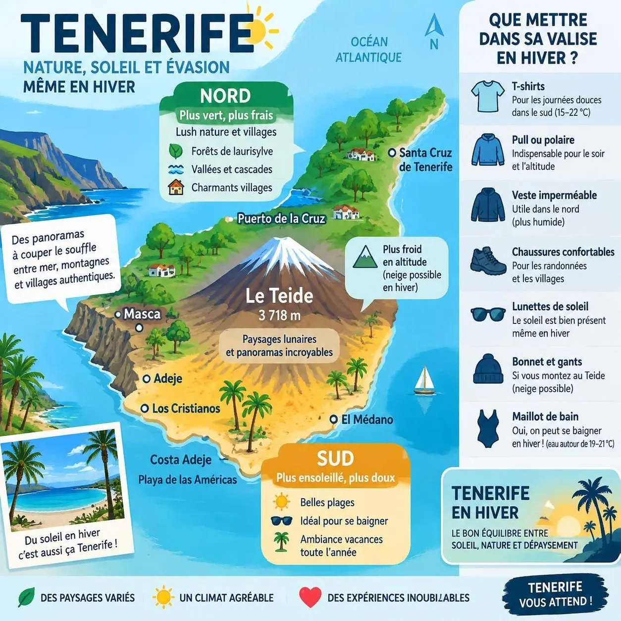 en hiver, ténérife offre soleil, plages et paysages volcaniques : découvrez pourquoi cette île des canaries est idéale pour échapper au froid européen.