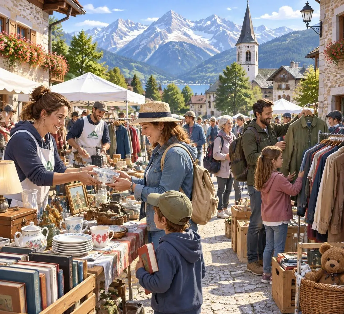 découvrez les meilleurs vide-greniers et brocantes de haute-savoie (74), avec nos conseils pour les associer à un week-end à la montagne.