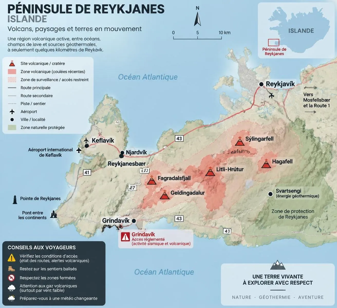 préparez votre voyage en islande pour observer volcans et champs de lave actifs : conseils de sécurité, périodes idéales et informations pour suivre les éruptions.