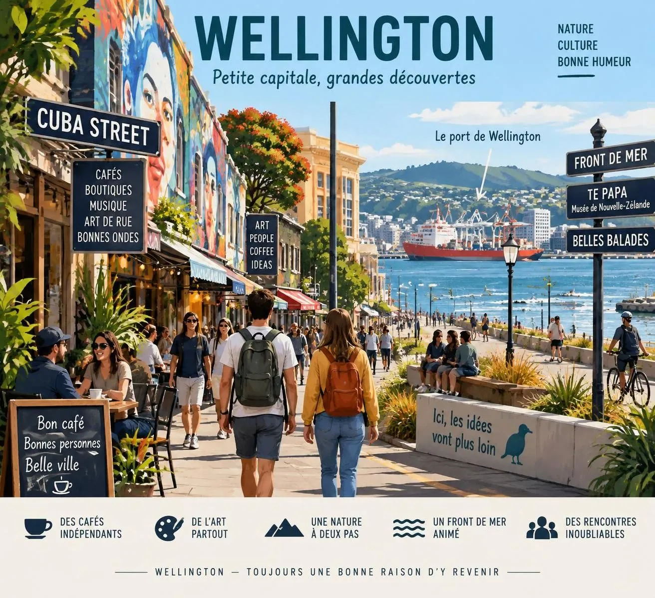 explorez wellington, capitale de la nouvelle-zélande : musées incontournables, bières artisanales et panoramas spectaculaires sur le port.
